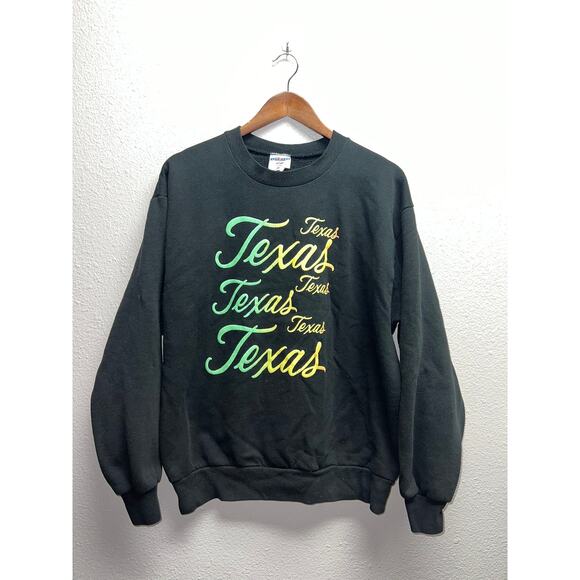 Vintage Texas Sweatshirt Crewneck State Gradient Jerzees USA Made 90s 1990s L - Picture 1 of 9